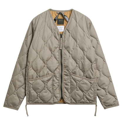 TAION || UNISEX MILITARY ZIP V NECK DOWN JKT L.MOCCA