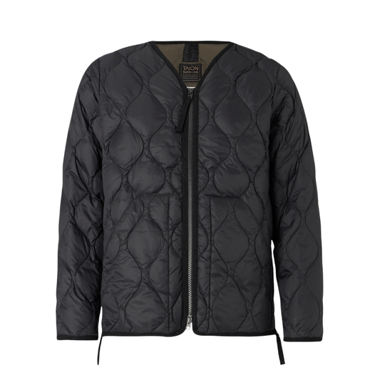 TAION ||  UNISEX MILITARY ZIP V NECK JKT BLACK