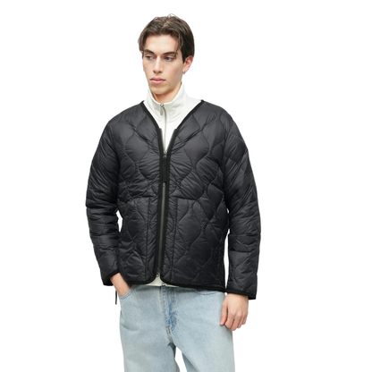 TAION ||  UNISEX MILITARY ZIP V NECK JKT BLACK