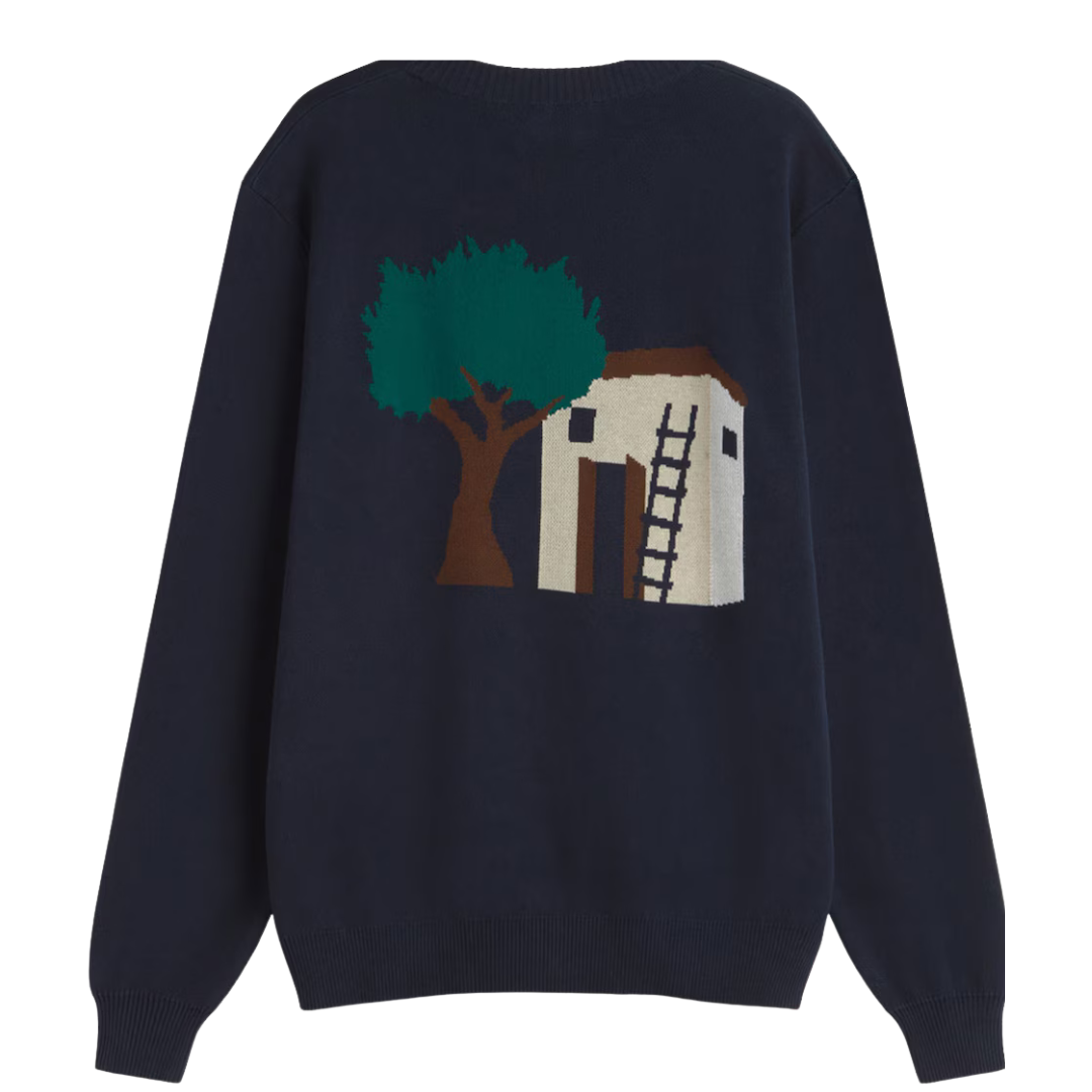 THINKING MU || CASITA SETH KNITTED SWEATER NAVY