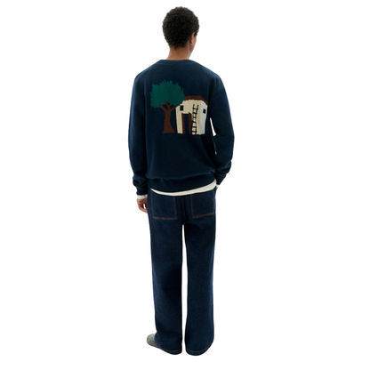 THINKING MU || CASITA SETH KNITTED SWEATER NAVY