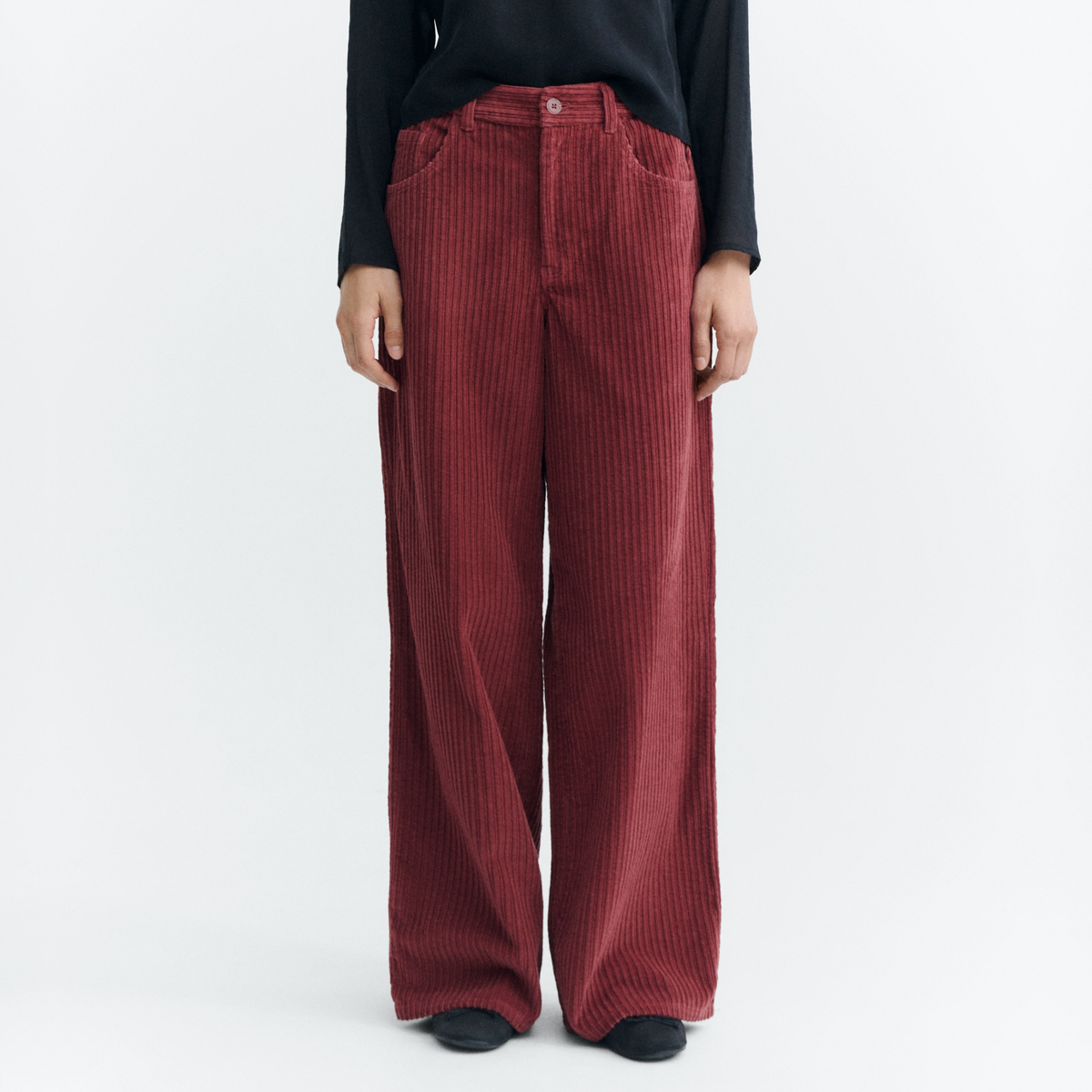 THINKING MU || CORDUROY HEDDA PANTS MAHOGANY