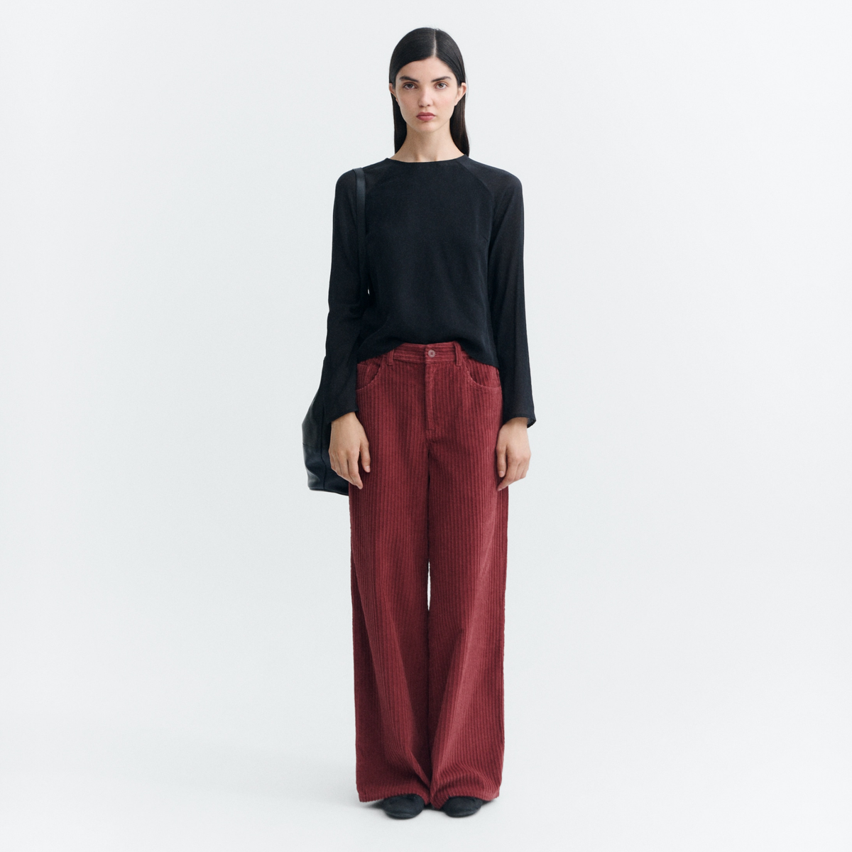 THINKING MU || CORDUROY HEDDA PANTS MAHOGANY
