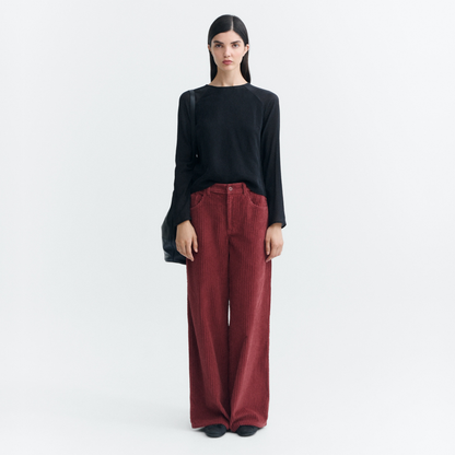 THINKING MU || CORDUROY HEDDA PANTS MAHOGANY