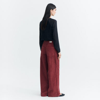 THINKING MU || CORDUROY HEDDA PANTS MAHOGANY