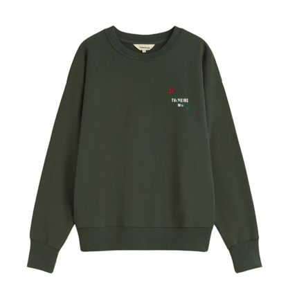 THINKING MU || FLOWER TM BOTTLE GREEN JODIE SWEATSHIRT
