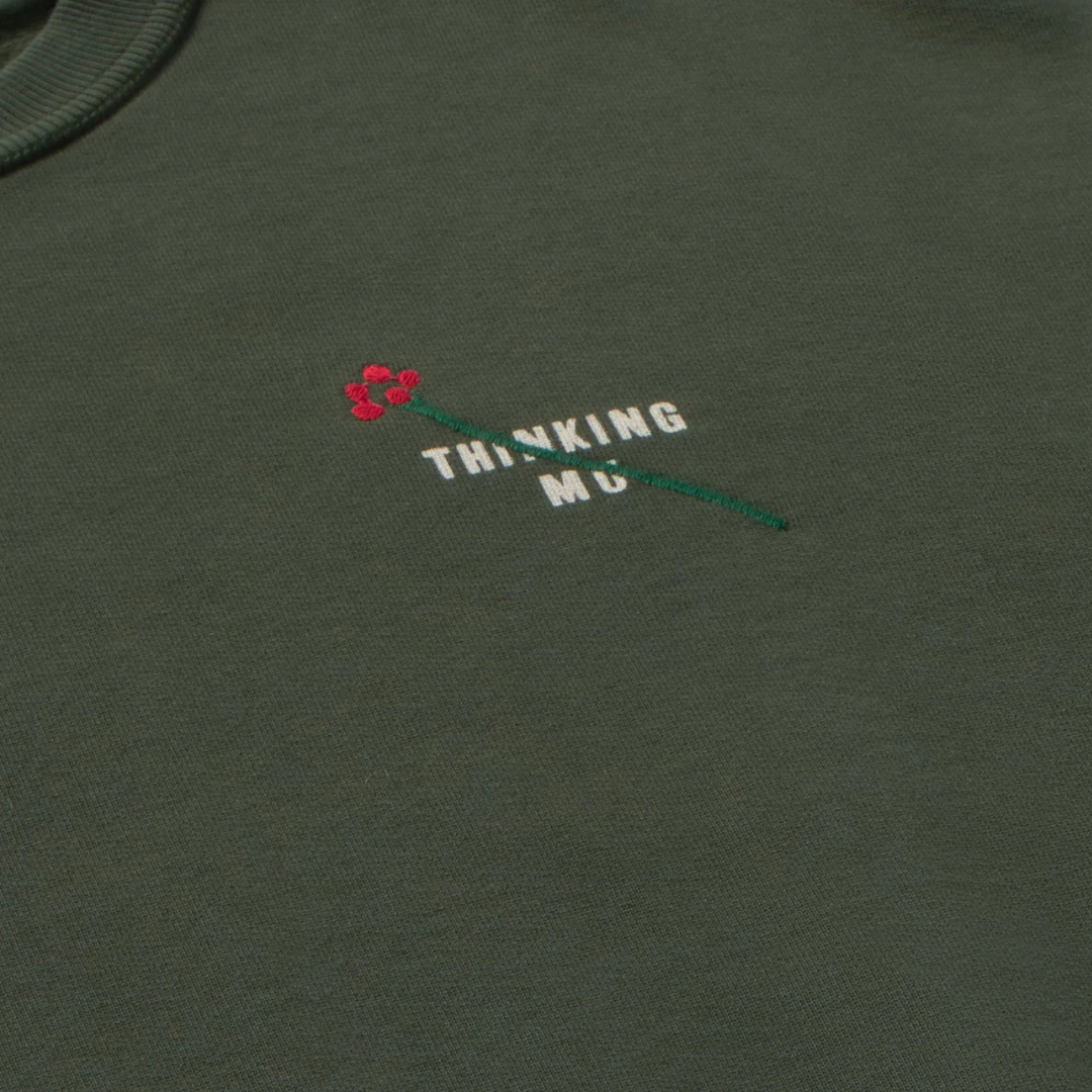 THINKING MU || FLOWER TM BOTTLE GREEN JODIE SWEATSHIRT