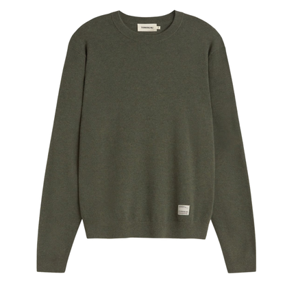 THINKING MU || LUCIEN KNITTED SWEATER DARK GREEN