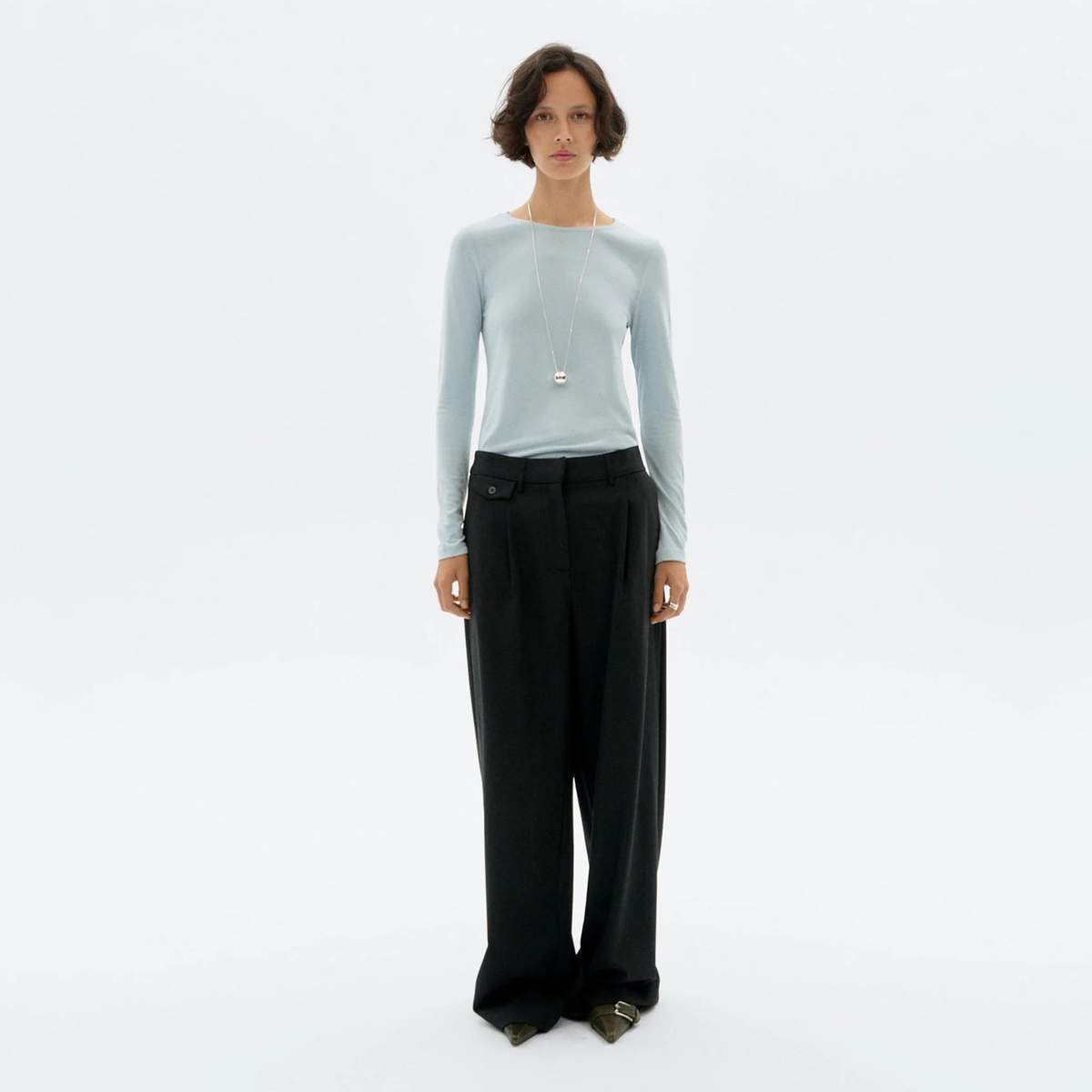 THINKING MU || PAT PANTS BLACK WOMAN