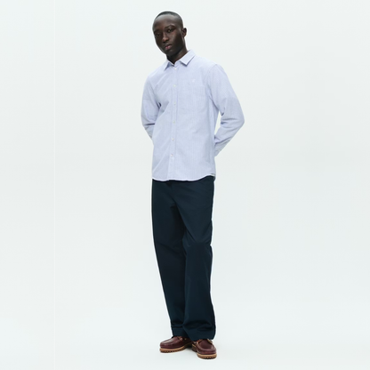 WOOD WOOD || ADAMS SHIRT BLUE/WHITE STRIPE