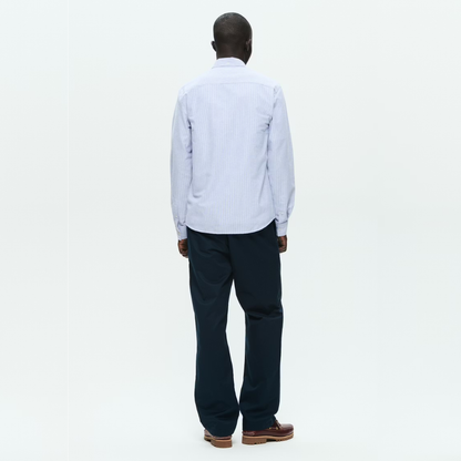 WOOD WOOD || ADAMS SHIRT BLUE/WHITE STRIPE