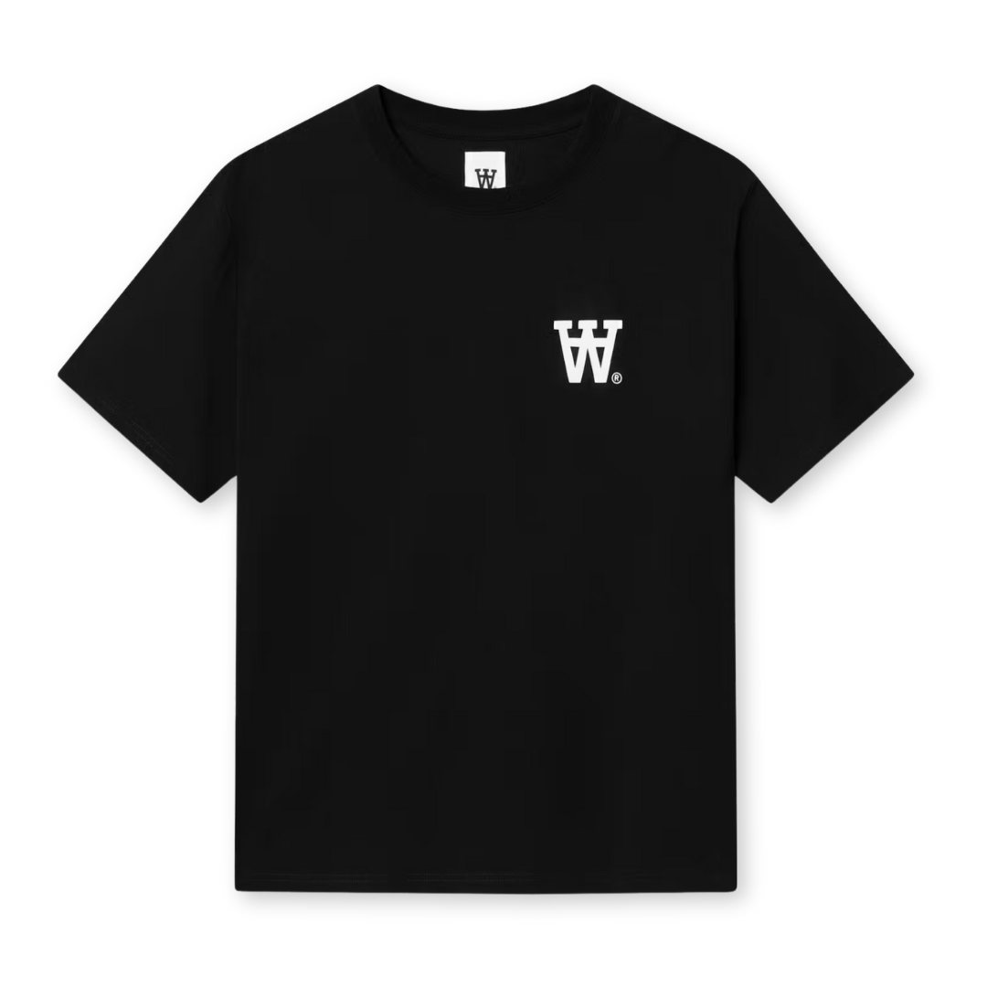 WOOD WOOD || LIAM TEE AACHEST BLACK WITH WHITE