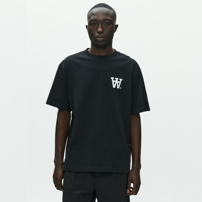 WOOD WOOD || LIAM TEE AACHEST BLACK WITH WHITE