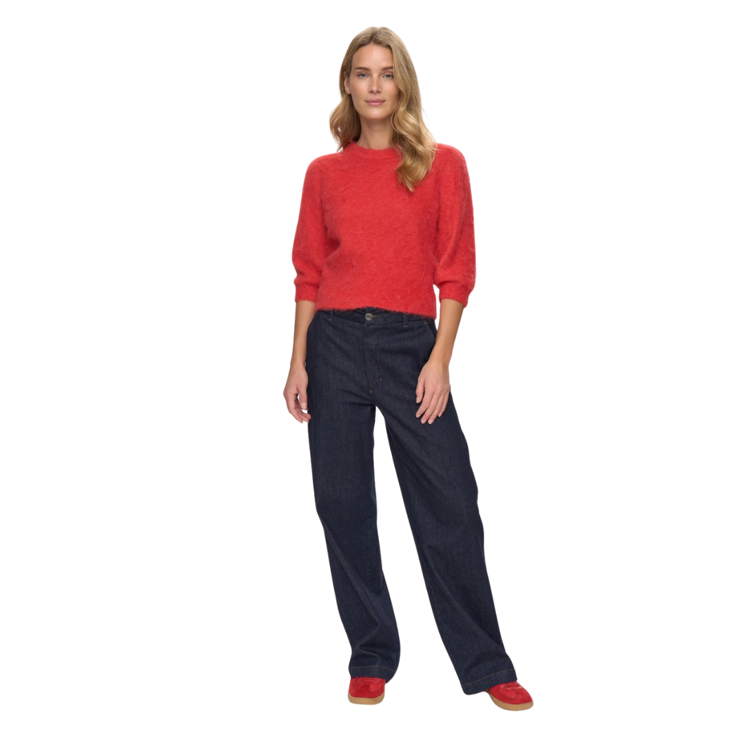 NÜMPH || NUSURI BRUSHED SS PULLOVER FIERY RED