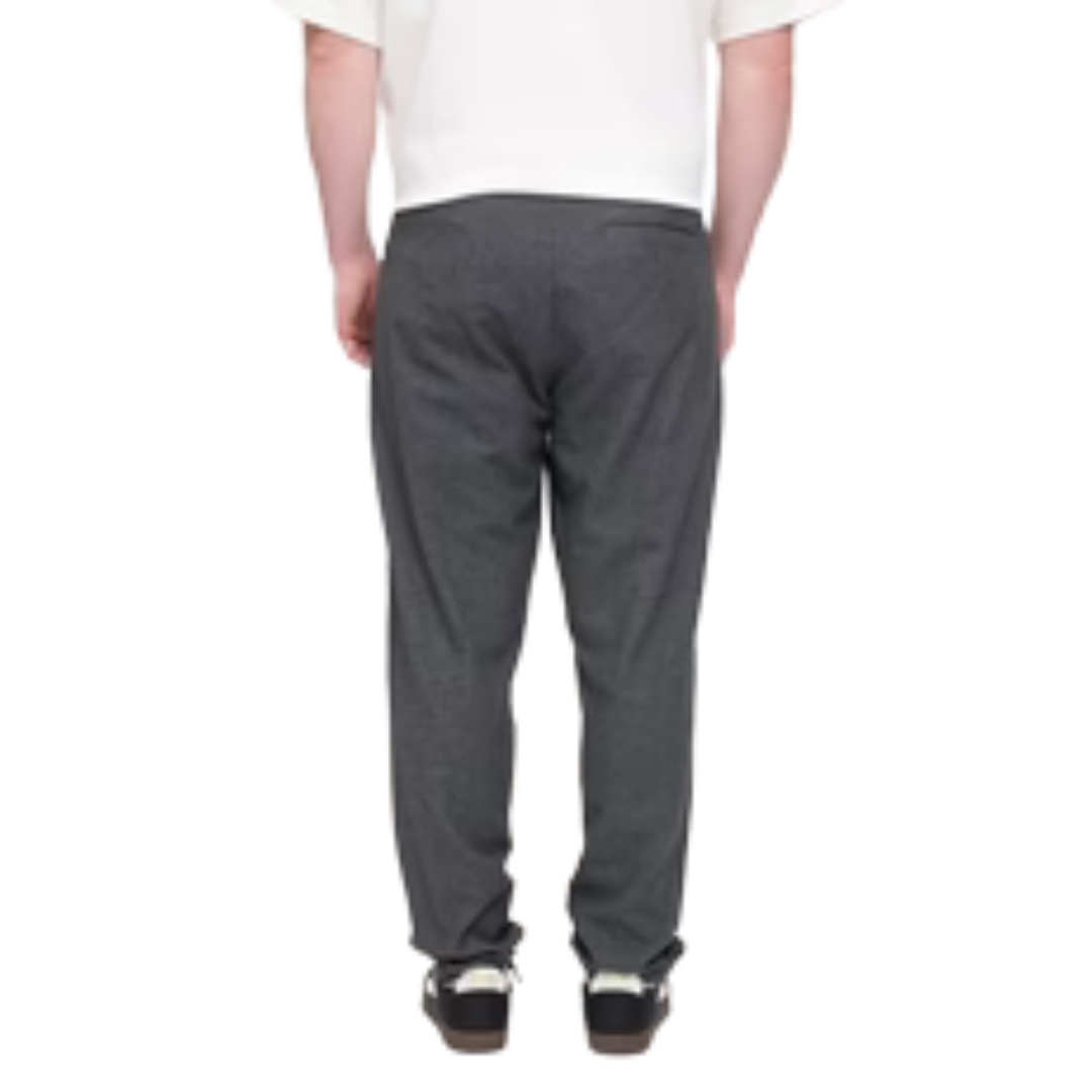 MAZINE || TAPERED FLANNEL PANTS ANTHRACITE MEL.