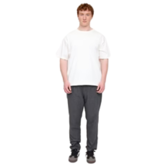 MAZINE || TAPERED FLANNEL PANTS ANTHRACITE MEL.