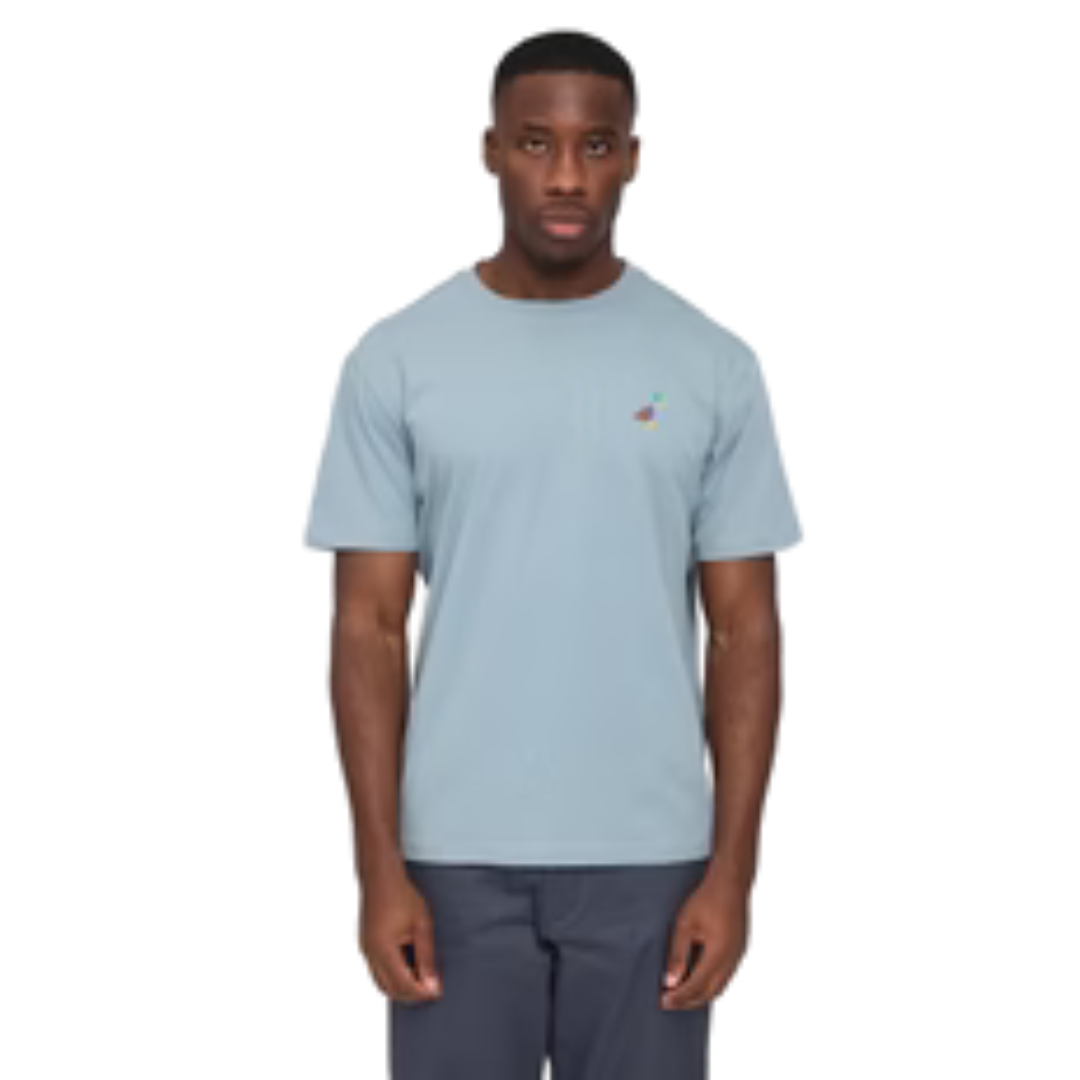 MAZINE || CHEST PRINT T-SHIRT DOVE BLUE