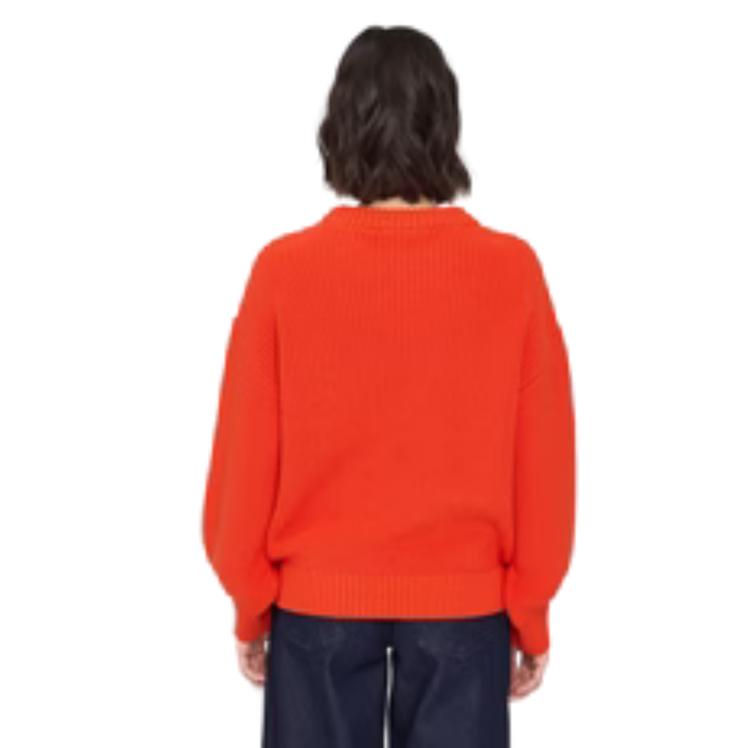 MAZINE || CHUNKY KNIT CREW NECK JUMPER BRIGHT RED