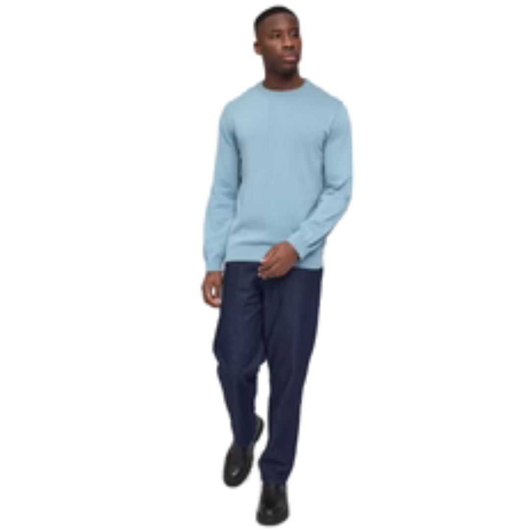 MAZINE || FINE KNIT CREW NECK JUMPER SMOKE BLUE