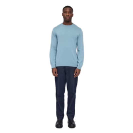 MAZINE || FINE KNIT CREW NECK JUMPER SMOKE BLUE