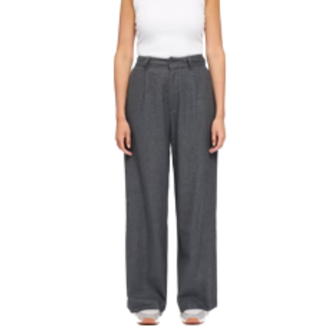 MAZINE || PLAEDET FLANNEL PANTS ANTHRACITE MEL