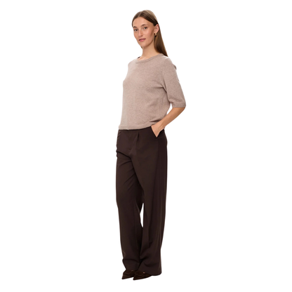NÜMPH || NUKALLY SS PULLOVER TAUPE GREY