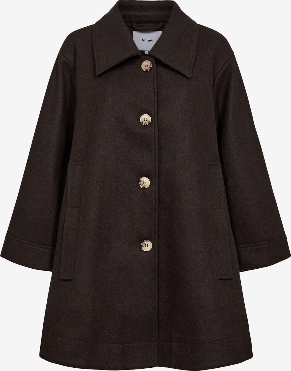 NÜMPH || NUKIMBERLY COAT BLACK COFFEE