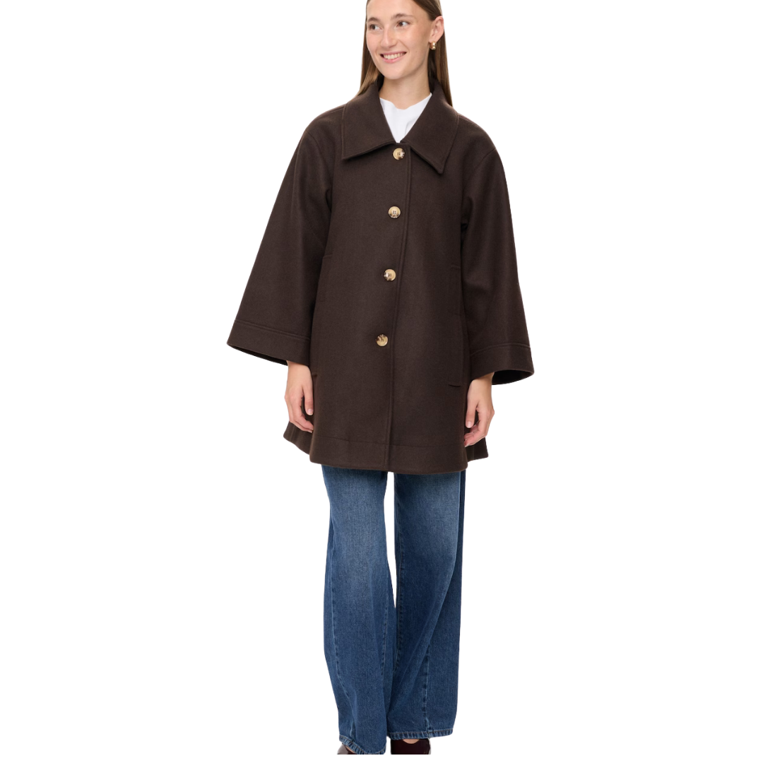 NÜMPH || NUKIMBERLY COAT BLACK COFFEE