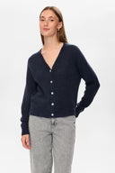 NÜMPH || NURIETTE V-NECK CARDIGAN DARK SAPHIR