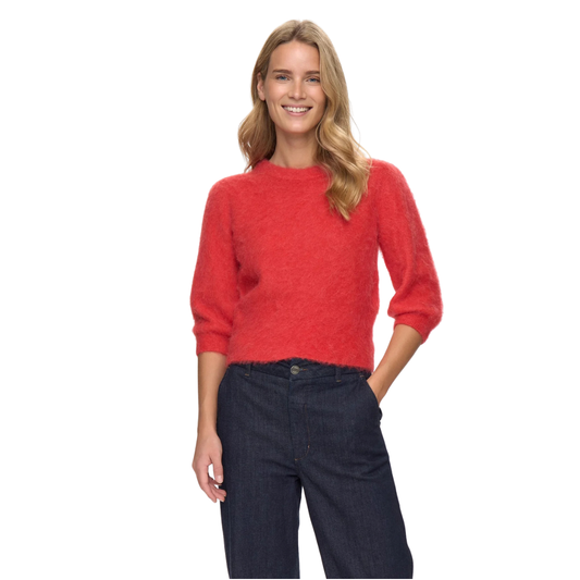 NÜMPH || NUSURI BRUSHED SS PULLOVER FIERY RED